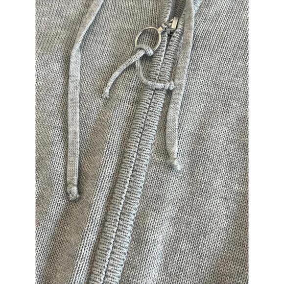 DJERF Avenue Knitted Zip Hoodie Light Grey Size M - Picture 3 of 8